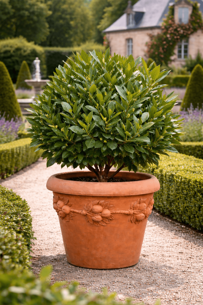 Vaso Robbiano – Vase en terre cuite d’Impruneta avec décor de branche fruitée